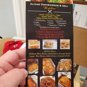 Alinas Convenience & Deli - Menu page two - Latin American Near Me - Taunton, Massachusetts