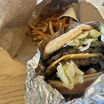 Five Guys - Bacon Burger with Little Cajun Fries - Burgers Near Me - Salem, Oregon