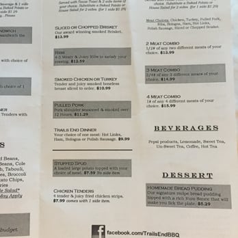 Trails End BBQ - 2/4 take out menu - Barbeque Near Me - Owasso, Oklahoma Trails End BBQ - 2/4 take out menu - Barbeque Near Me - Owasso, Oklahoma