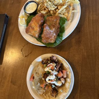 Parish Publick House - Beer battered salmon fried fish and blackened salmon taco - Irish Pub Near Me - Aptos, California
