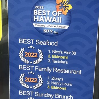 EbiNomi - Awards - Asian Fusion Near Me - Honolulu, Hawaii