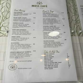 Moss Cafe - Menu 2/2026 - Cafes Near Me - Bronx, New York