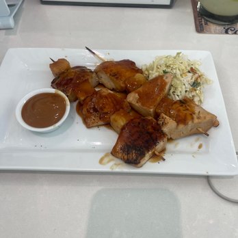 Tapas Sky Bar - Skewers chicken with pineapple, coleslaw - Tapas Bars Near Me - Denver, Colorado Tapas Sky Bar - Skewers chicken with pineapple, coleslaw - Tapas Bars Near Me - Denver, Colorado