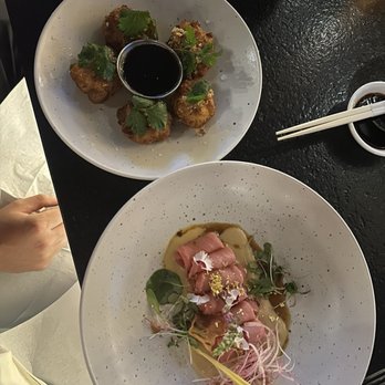 A Roi By Smiley Thai - Tuna crudo and fried chicken and shrimp dumplings - Thai Near Me - Nashville, Tennessee