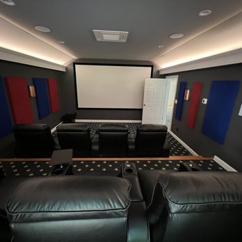 River View Contracting - a home theater with black leather recliners - General Contractors Near Me - White Stone, Virginia River View Contracting - a home theater with black leather recliners - General Contractors Near Me - White Stone, Virginia