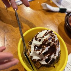 Angelina's Mexican Restaurant - Deep fried ice cream with chocolate
