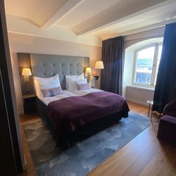 Clarion Hotel Post - Room with view of train station... nice tour of purple velvet