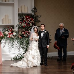 Due to rain, we had to change venue to inside the day of and she put incredible foliage and flowers just as I pictured - Even better!! Due to rain, we had to change venue to inside the day of and she put incredible foliage and flowers just as I pictured - Even better!!