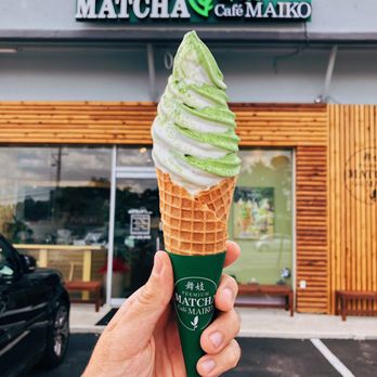 Matcha Cafe Maiko - Matcha and vanilla soft serve in a cone $5.89 - Ice Cream & Frozen Yogurt Near Me - Atlanta, Georgia Matcha Cafe Maiko - Matcha and vanilla soft serve in a cone $5.89 - Ice Cream & Frozen Yogurt Near Me - Atlanta, Georgia