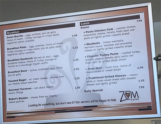 Menu photo 7 ZoomCaffe Redwood City, CA