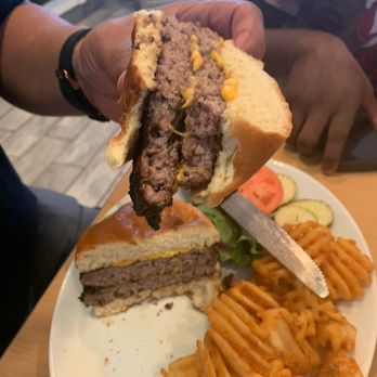 Waffles Kafe - One pound burger - Breakfast & Brunch Near Me - New Lenox, Illinois Waffles Kafe - One pound burger - Breakfast & Brunch Near Me - New Lenox, Illinois