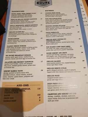 Menu photo 1 Boure Restaurant Oxford, MS