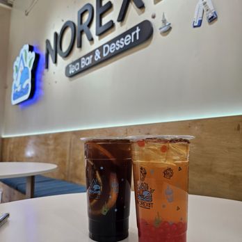 Norexit Teabar & Desserts - Super fruit tea (left) Passion fruit tea (right) - Bubble Tea Near Me - Alpharetta, Georgia