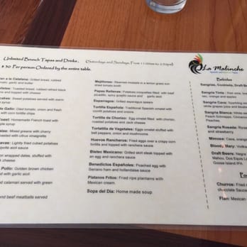 La Malinche - La Malinche's Unlimited Brunch Menu - Tapas Bars Near Me - Silver Spring, Maryland