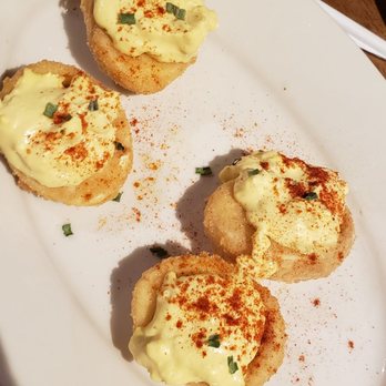 Copper Barrel on State - Fried deviled eggs. Delicious, but 2 more halves would make this a perfect size for the price. - Bars Near Me - Hampshire, Illinois