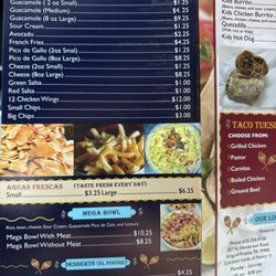 El Gordo Bros - Menu