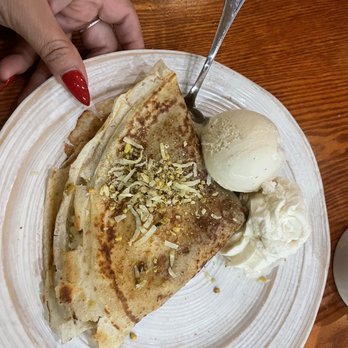 Crepevine Restaurants - Santorini Crepe - mascarpone, pistachio & coconut - New American Near Me - Mountain View, California Crepevine Restaurants - Santorini Crepe - mascarpone, pistachio & coconut - New American Near Me - Mountain View, California