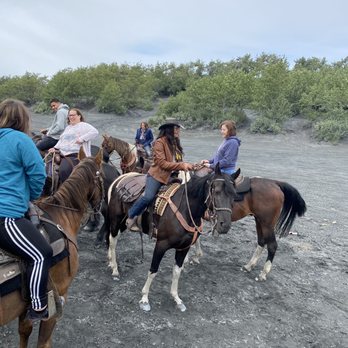 Alaska Horse Adventures - Megan with "Twinkles" She just finished raking everyone's pictures - Horseback Riding Near Me - Palmer, Alaska