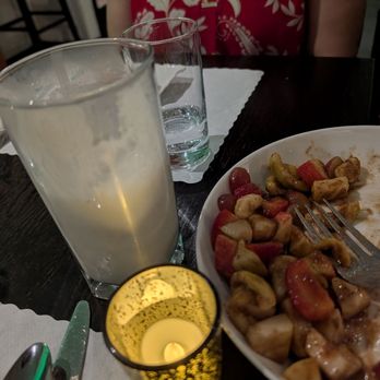 Veg-O-licious - The epic fruit chat (after we had devoured half of it) with salted lassi (yogurt made in-house). - Vegetarian Near Me - San Francisco, California