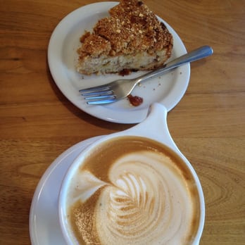 Thatcher's Coffee - White chocolate mocha with rhubarb coffee cake. - Coffee & Tea Near Me - Vancouver, Washington