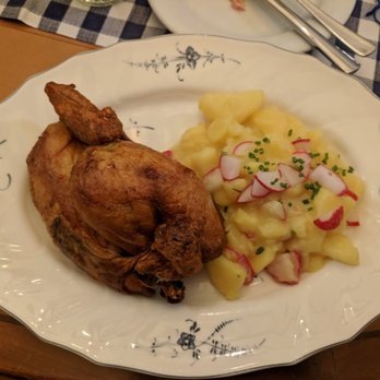 Ratskeller - 1/2 Roasted Chicken with Potato Salad - Wine Bars Near Me - Munich, BY Ratskeller - 1/2 Roasted Chicken with Potato Salad - Wine Bars Near Me - Munich, BY