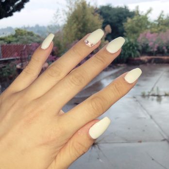 Traci's Nails - White nails, rhinestones - Nail Salons Near Me - Oakland, California Traci's Nails - White nails, rhinestones - Nail Salons Near Me - Oakland, California
