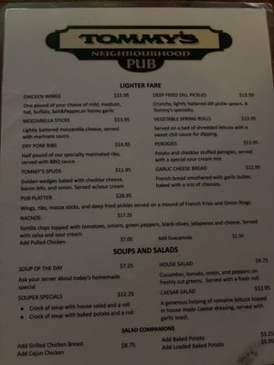 Menu photo 3 Tommy's Neighbourhood Pub Banff, AB