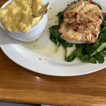Phil's Marina Cafe - Mahi-Mahi Marliene with Gouda grits - Seafood Near Me - Slidell, Louisiana Phil's Marina Cafe - Mahi-Mahi Marliene with Gouda grits - Seafood Near Me - Slidell, Louisiana