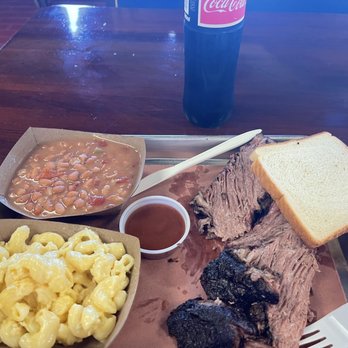 Harris County General Store BBQ - Brisket with Mac n Cheese and Mama's Beans. - Caterers Near Me