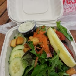 Mixed green salad with ranch