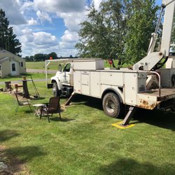 Northwoods Enterprises and Tree Service - Huge lift truck to take down the tallest of trees!!
