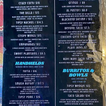 Tipsy Tequila and Taco Bar - Menu - New Mexican Cuisine Near Me - Bayside, New York Tipsy Tequila and Taco Bar - Menu - New Mexican Cuisine Near Me - Bayside, New York