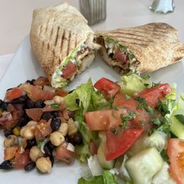Chicken Gyro Platter with 2 Sides-sides were black bean salad and regular salad.