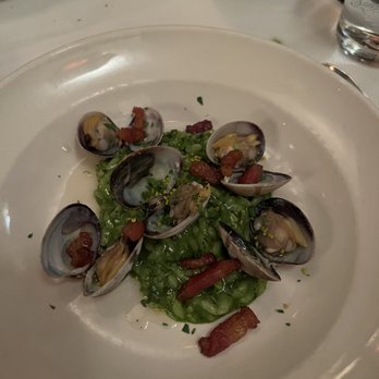 Chez Panisse - Wild greens risotto with Manila clams and bacon lardons - New American Near Me - Berkeley, California