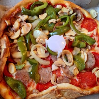 Rocco Pizza III - Pepperoni, sausage, mushroom, onions and peppers. Super soggy and overloaded - Pizza Near Me - Brooklyn, New York Rocco Pizza III - Pepperoni, sausage, mushroom, onions and peppers. Super soggy and overloaded - Pizza Near Me - Brooklyn, New York