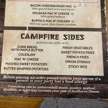 Campfire Grille - Menu - American Near Me - Bridgton, Maine