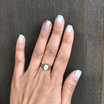 CC Nails NYC - I had wanted color on all nails with a splash of glitter on the ring finger - Nail Salons Near Me - Flushing, New York