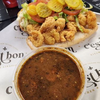 C'est Bon - Lunch special.........with Shrimp Po Boy and Gumbo - Cajun/Creole Near Me - Tulsa, Oklahoma C'est Bon - Lunch special.........with Shrimp Po Boy and Gumbo - Cajun/Creole Near Me - Tulsa, Oklahoma