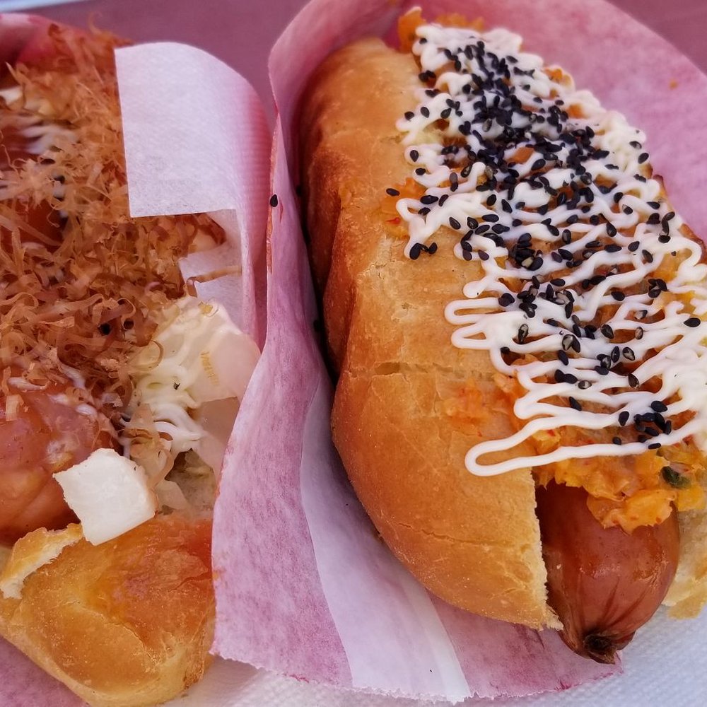 Japadog - Okonomi & Kurogoma Kimchee dogs - Hot Dogs Near Me - Vancouver, British Columbia Japadog - Okonomi & Kurogoma Kimchee dogs - Hot Dogs Near Me - Vancouver, British Columbia