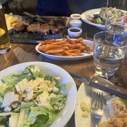 ABACCO'S STEAKHOUSE - Caesar salad, Au gratin potatoes, sweet potato fries