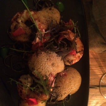 Seb'on - Squid ink spaghetti with prawns - French Near Me - Paris, 75 Seb'on - Squid ink spaghetti with prawns - French Near Me - Paris, 75