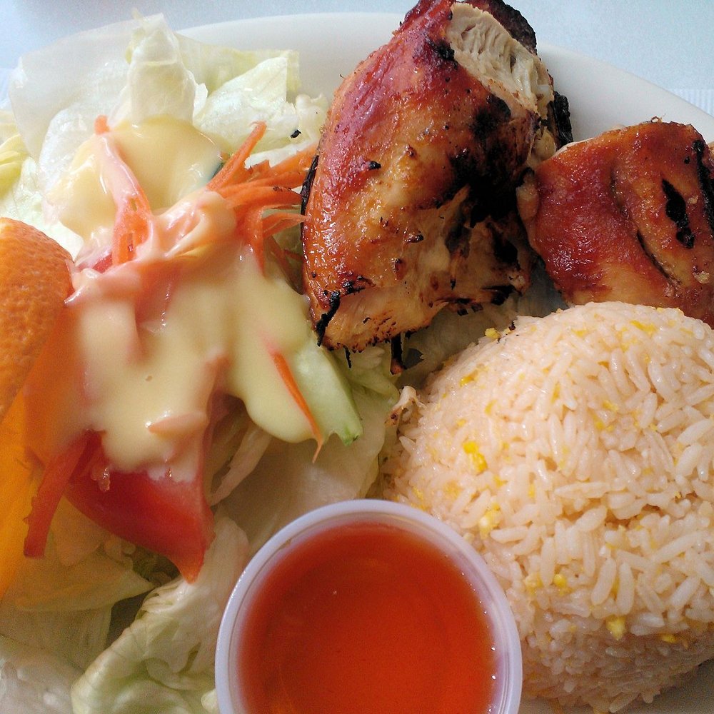 Thai Original BBQ Carson - #L1 - BBQ Chicken, rice and Salad with sauce. - Thai Near Me - Carson, California