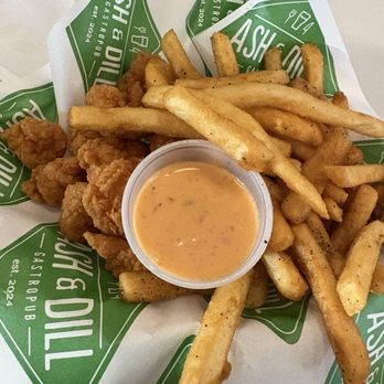 Ash & Dill - Shrimp basket and fries with bang bang sauce - Gastropubs Near Me - Wendell, North Carolina Ash & Dill - Shrimp basket and fries with bang bang sauce - Gastropubs Near Me - Wendell, North Carolina