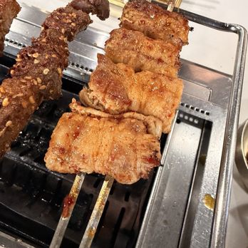Hongyuan Kebab - Grilled pork belly stuffed with mushrooms - Asian Fusion Near Me - San Diego, California Hongyuan Kebab - Grilled pork belly stuffed with mushrooms - Asian Fusion Near Me - San Diego, California