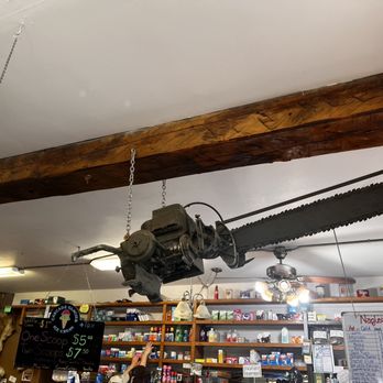 Nagley's General Store - a chainsaw hanging from the ceiling - Beer, Wine & Spirits Near Me - Talkeetna, Alaska
