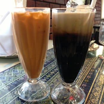 Thai Kitchen - Thai iced tea (left) and Thai iced coffee (right). :) - Thai Near Me - Union City, California Thai Kitchen - Thai iced tea (left) and Thai iced coffee (right). :) - Thai Near Me - Union City, California