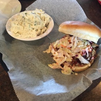 Corky's Ribs & BBQ - Pulled pork sandwich with potato salad - Barbeque Near Me - Pigeon Forge, Tennessee