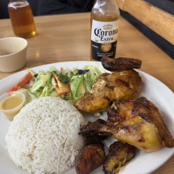 El Sabor Latino - Rotisserie chicken, salad, rice and beans with two sweet plantains - Latin American Near Me - Memphis, Tennessee