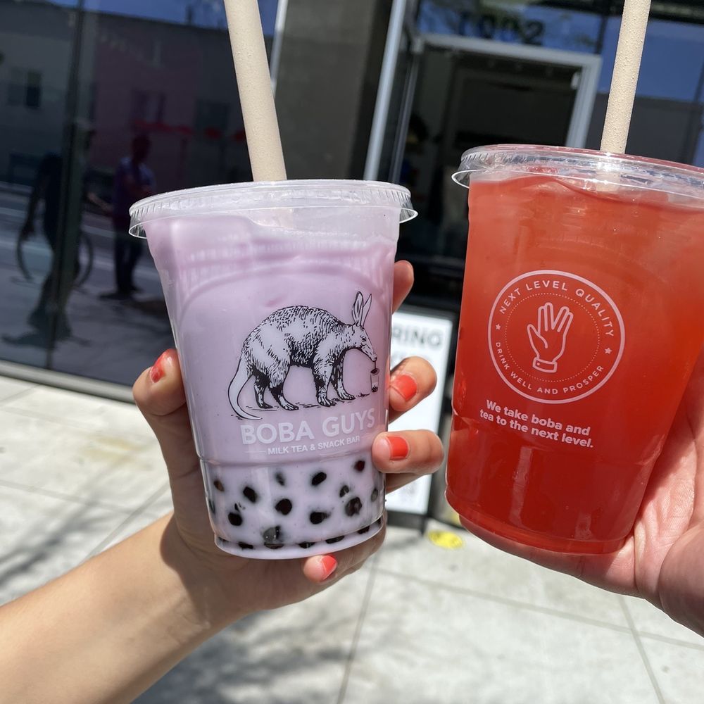 Boba Guys - Ube Latte & Strawberry Tea Fresca - Bubble Tea Near Me - San Francisco, California Boba Guys - Ube Latte & Strawberry Tea Fresca - Bubble Tea Near Me - San Francisco, California