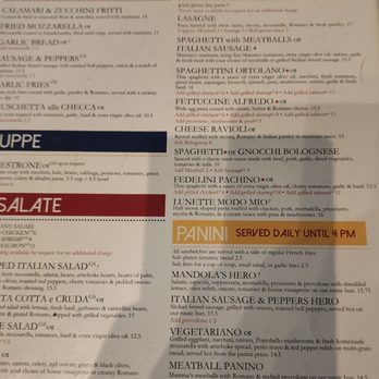 Mandola's Italian Kitchen - menu - Bakeries Near Me - Tampa, Florida Mandola's Italian Kitchen - menu - Bakeries Near Me - Tampa, Florida